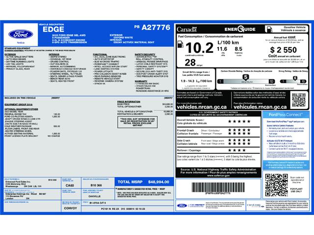 2023 Ford Edge SEL (Stk: P237776) in Grimsby - Image 2 of 27