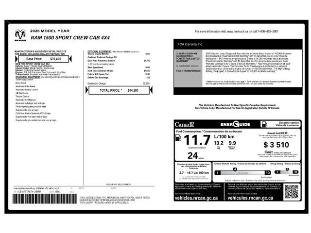 2026 RAM 1500 Sport (Stk: 260175) in Windsor - Image 24 of 24
