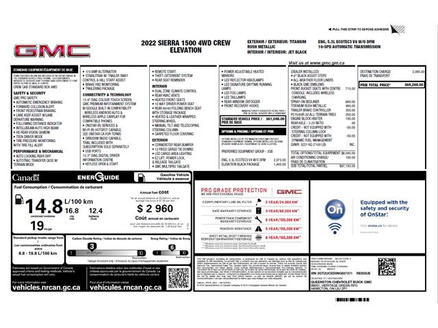 2022 GMC Sierra 1500 Elevation (Stk: T182A) in Grimsby - Image 2 of 17