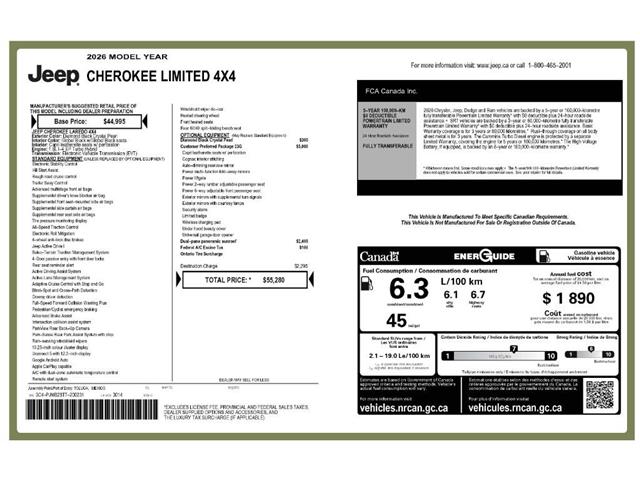 2026 Jeep Cherokee Laredo/Limited (Stk: 260203) in Windsor - Image 22 of 22