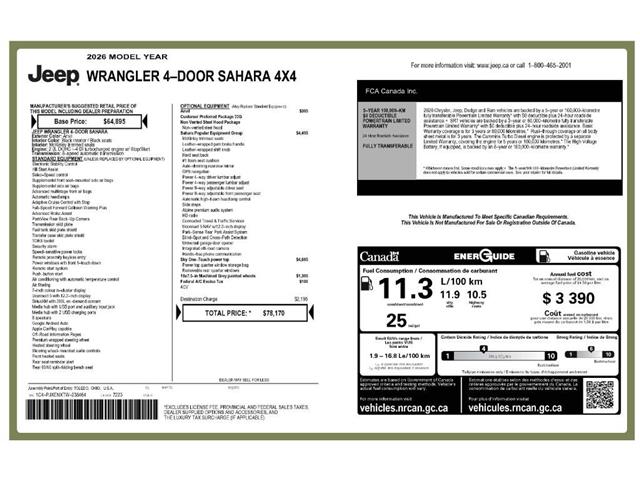 2026 Jeep Wrangler Sahara (Stk: 260202) in Windsor - Image 25 of 25