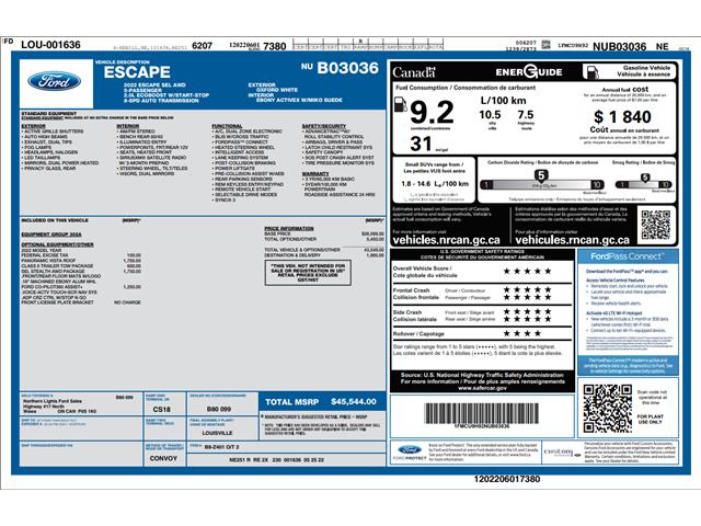 2022 Ford Escape SEL (Stk: D5S185X) in Oakville - Image 4 of 30