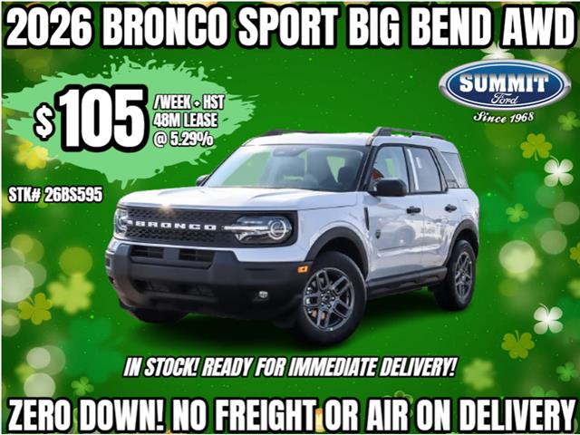 2026 Ford Bronco Sport Big Bend (Stk: NEWORDERBRONCOSPT) in Toronto - Image 1 of 1