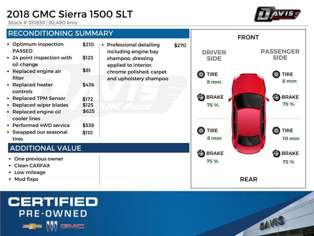 2018 GMC Sierra 1500 SLT (Stk: 351839) in Medicine Hat - Image 16 of 16