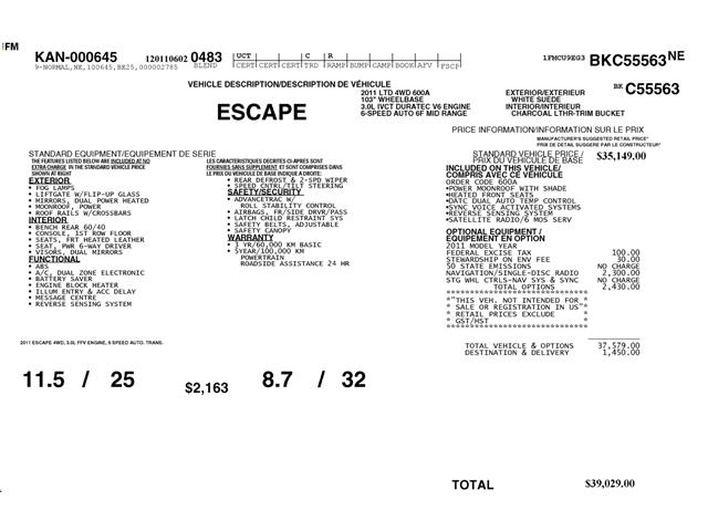 2011 Ford Escape Limited (Stk: 5B139XZ) in Oakville - Image 3 of 41