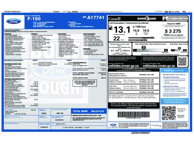 2021 Ford F-150 XLT (Stk: T500AX) in Grimsby - Image 3 of 6