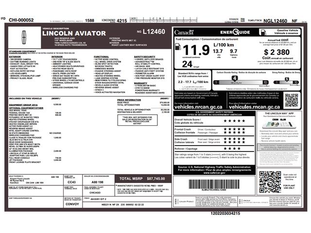 2022 Lincoln Aviator Reserve (Stk: P7375) in Oakville - Image 4 of 43