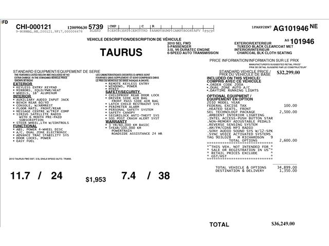 2010 Ford Taurus SEL (Stk: C026Z) in Oakville - Image 3 of 29