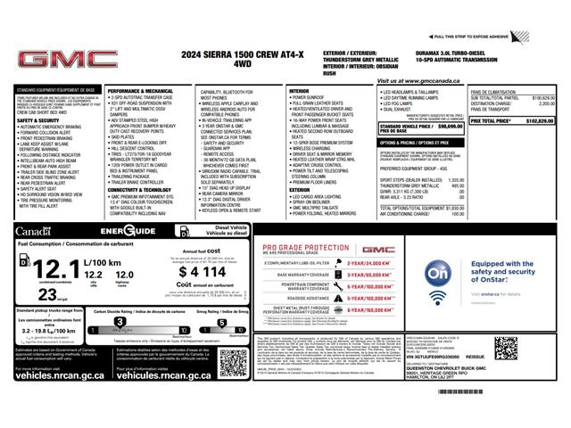 2024 GMC Sierra 1500 AT4X (Stk: T452A) in Grimsby - Image 2 of 8