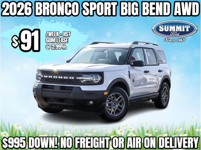 2026 Ford Bronco Sport Big Bend (Stk: NEWORDERBRONCOSPT) in Toronto - Image 1 of 1