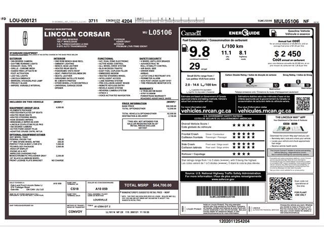 2021 Lincoln Corsair Reserve (Stk: 6X033A) in Oakville - Image 4 of 18