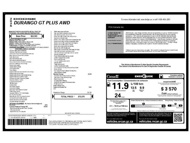 2026 Dodge Durango GT (Stk: 260282) in Windsor - Image 26 of 26