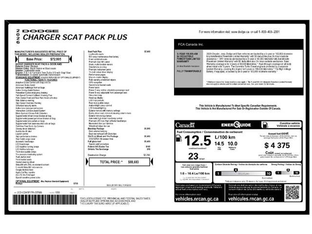 2026 Dodge Charger Scat Pack (Stk: 260286) in Windsor - Image 25 of 25 2026 Dodge Charger Scat Pack (Stk: 260286) in Windsor - Image 25 of 25