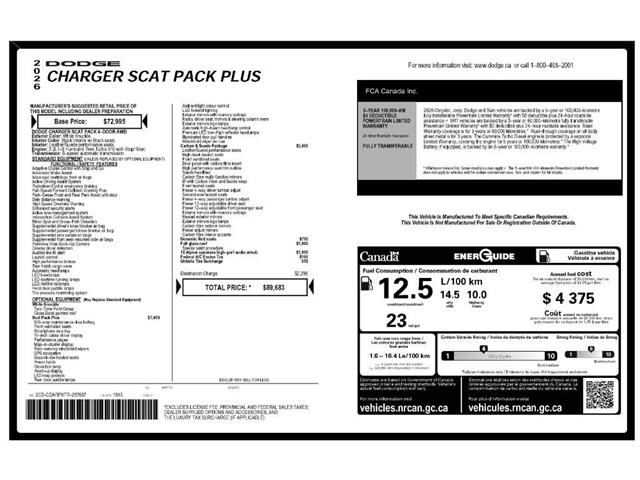2026 Dodge Charger Scat Pack (Stk: 260287) in Windsor - Image 25 of 25 2026 Dodge Charger Scat Pack (Stk: 260287) in Windsor - Image 25 of 25