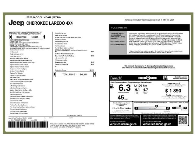 2026 Jeep Cherokee Laredo/Limited (Stk: 260296) in Windsor - Image 22 of 22