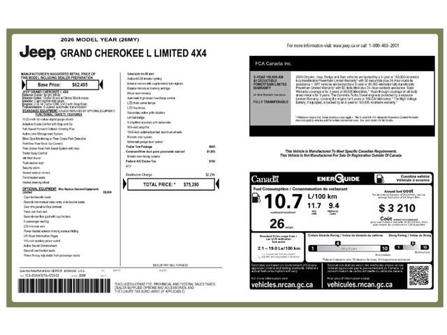 2026 Jeep Grand Cherokee L Base (Stk: 260318) in Windsor - Image 26 of 26