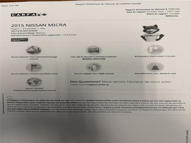 2015 Nissan Micra  (Stk: 2808) in Hawkesbury - Image 18 of 18