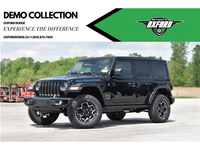21 Jeep Wrangler Unlimited 4xe Rubicon Matt S Demo Hybrid Power Top Off Road Ready For Sale In London Oxford Dodge Chrysler Ltd